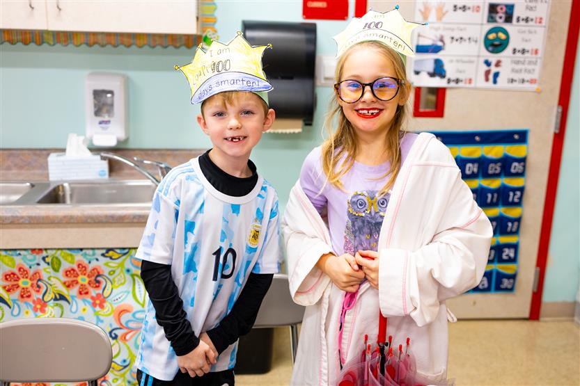 Students celebrate the 100th day of school